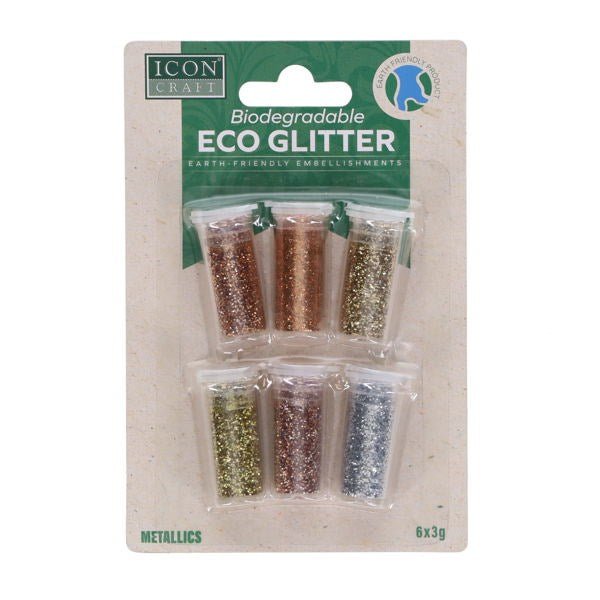 Biodegradable Glitter 3g - 6 Assorted Pack - ABC School Supplies
