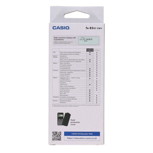 Casio FX 83GTCWPLUS Scientific Calculator - Black - ABC School Supplies
