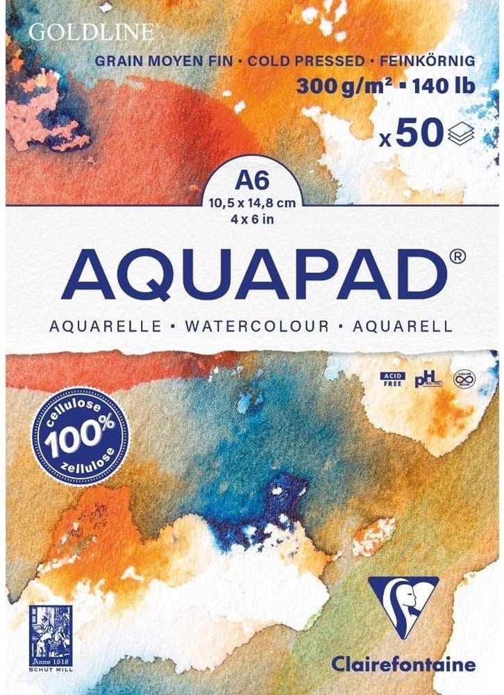 Clairefontaine Aquapad Watercolor Pad 300g/m² A6 - ABC School Supplies