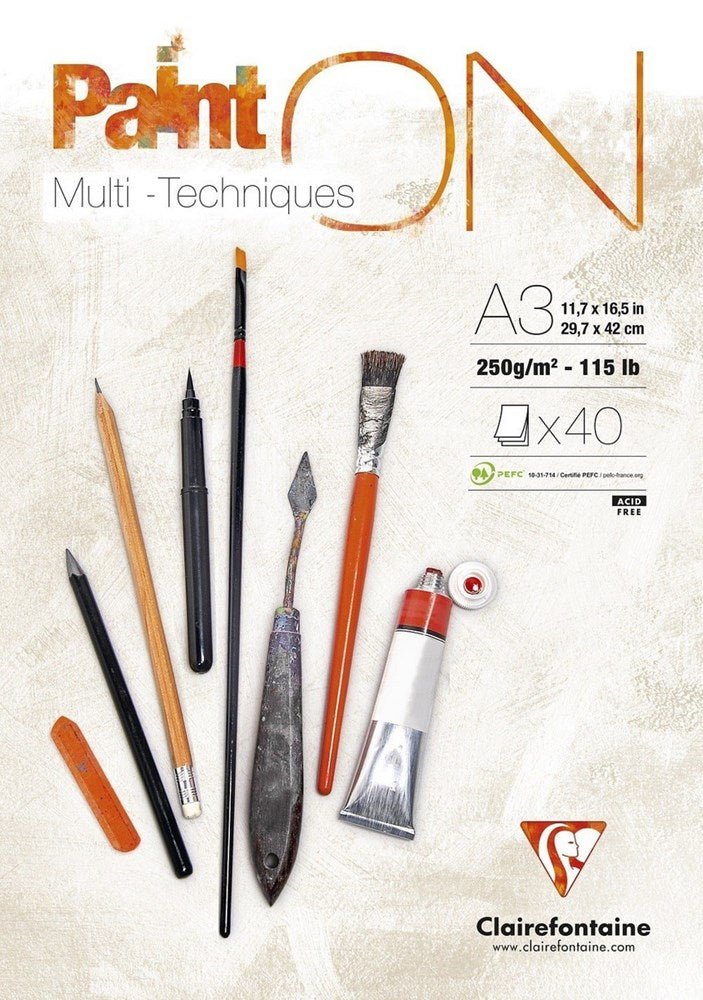 Clairefontaine Paint'On Multi - technique Pad A3 - ABC School Supplies