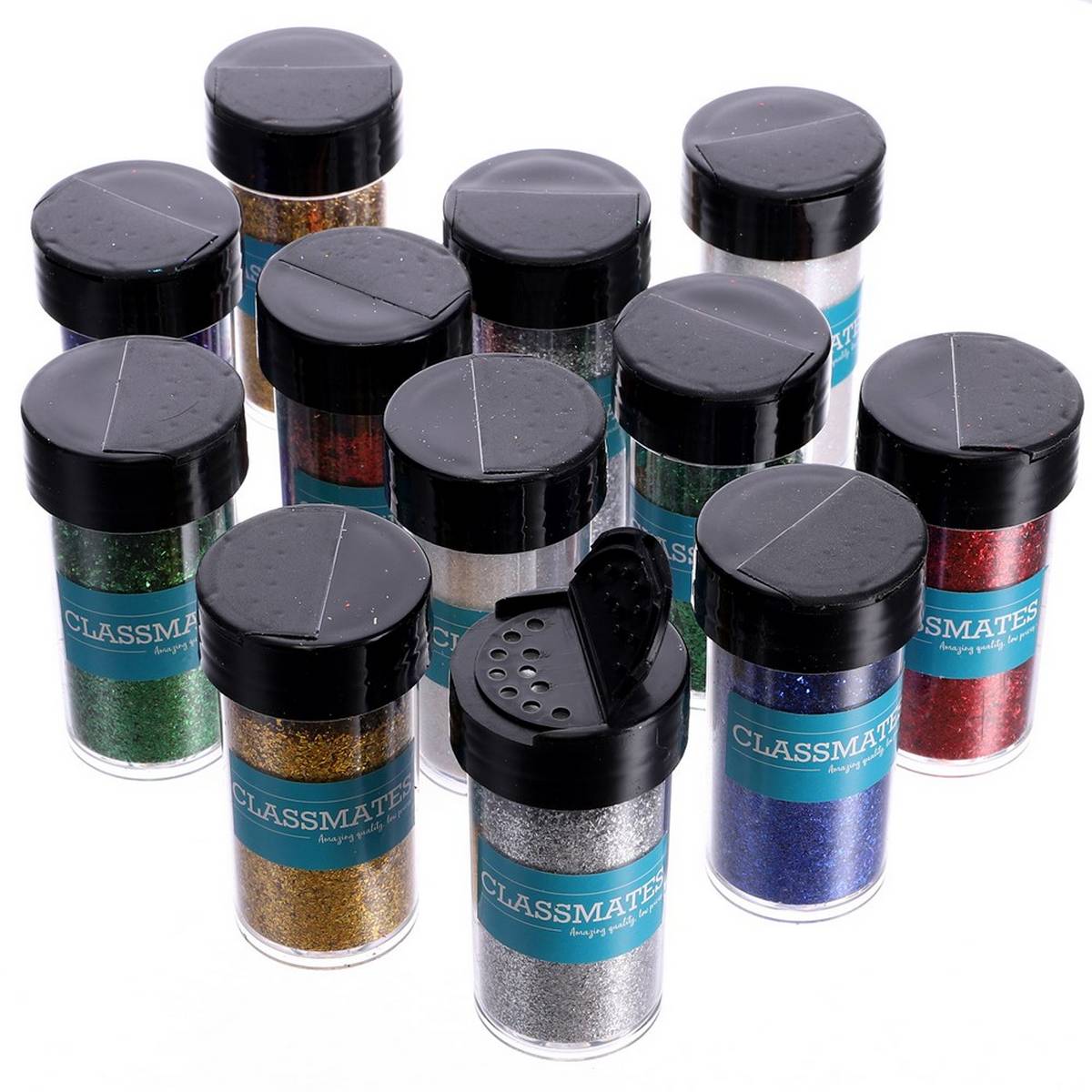 Classmates Glitter Shakers Pack Of 12 - ABC School Supplies
