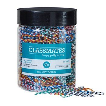 **Classmates Paper Clips - 33mm - Pack of 500 - ABC School Supplies