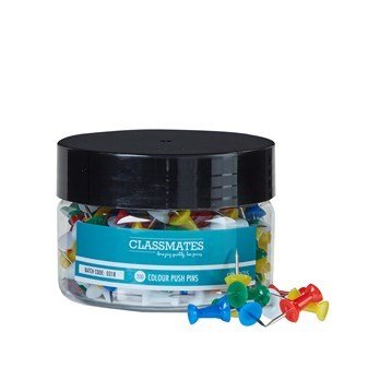 **Classmates Push Pins Assorted - Pack of 200 - ABC School Supplies