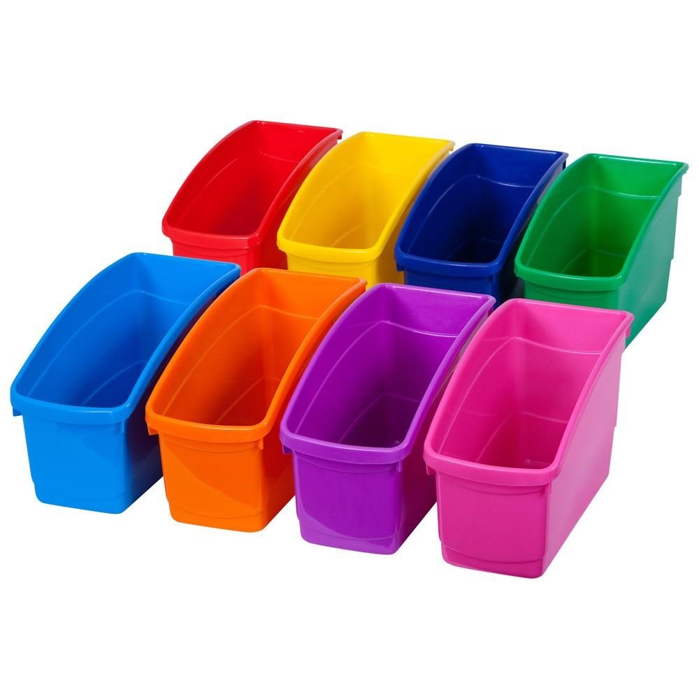 Cleverco Plastic Book & Storage Tubs Set Of 20 (Red, Yellow, Green, Blue, ) - ABC School Supplies