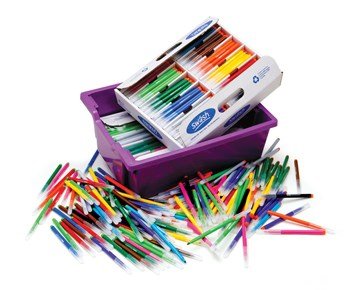 Colouring Pens, KOMFIGRIP, Double - Decker, in Gratnells Tray, 300 Fine Tip / 300 Broad Tip - ABC School Supplies