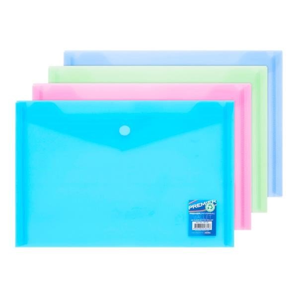 Concept A5 Plastic Button Wallet Clear - ABC School Supplies