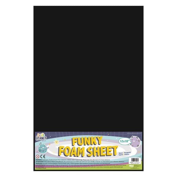 Craft Planet Funky Foam 12X18" Black - 12 Pack - ABC School Supplies