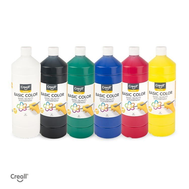 Creall 1 Litre Assorted Paints Set of 6 - ABC School Supplies