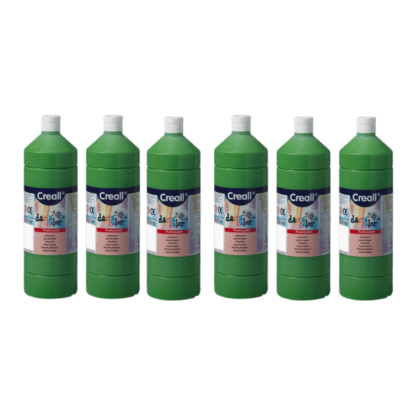 Creall 1 Litre X 6 Bottle Poster Paint - Green - ABC School Supplies