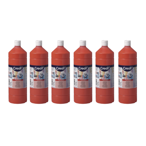 Creall 1 Litre X 6 Bottle Poster Paint - Orange - ABC School Supplies