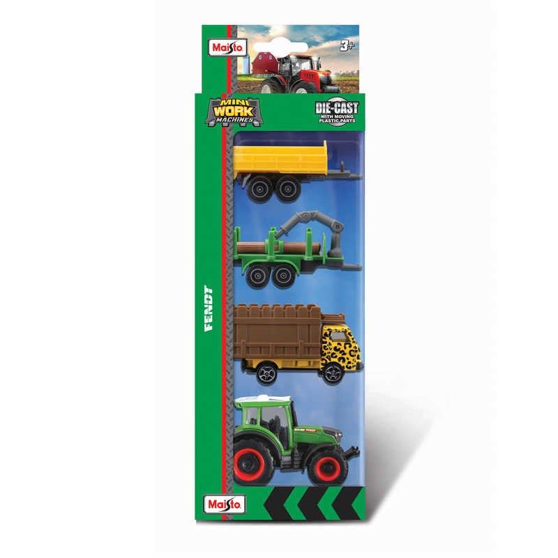 Mini Working Machines - 4 Pack of Tractors Fendt