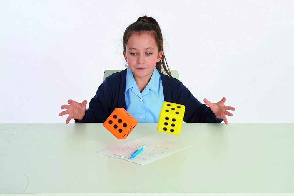 Edx Soft Dice Pack Of 2 Yellow & Orange - ABC School Supplies