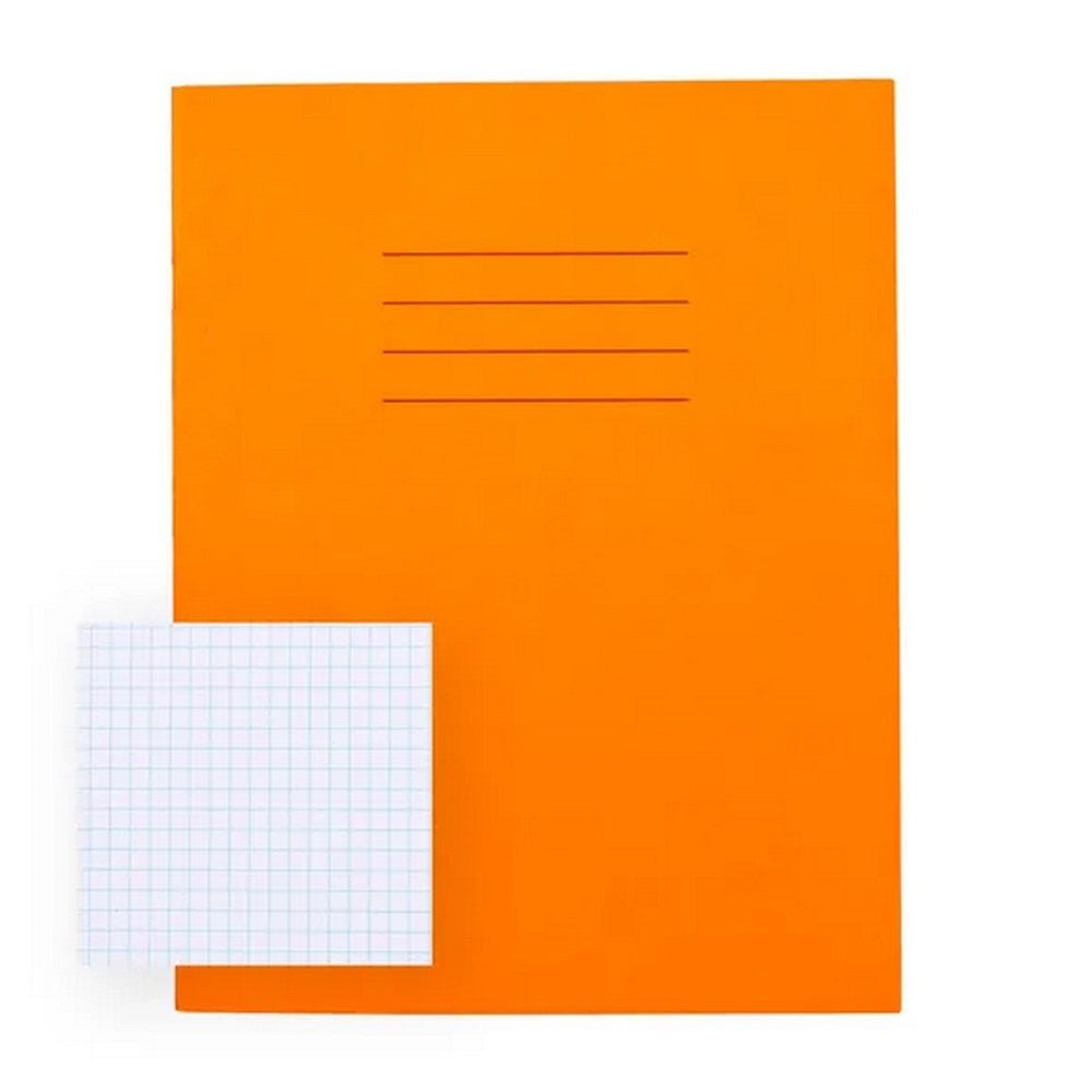 Everyday 9" x 7" Exercise Book 80 Page, 5mm Squared, Orange - Pack of 100 - ABC School Supplies