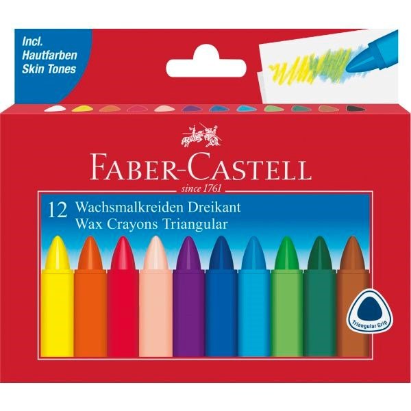 Faber Castell Redline Junior Grip Triangular Crayons Box Of 12 - ABC School Supplies