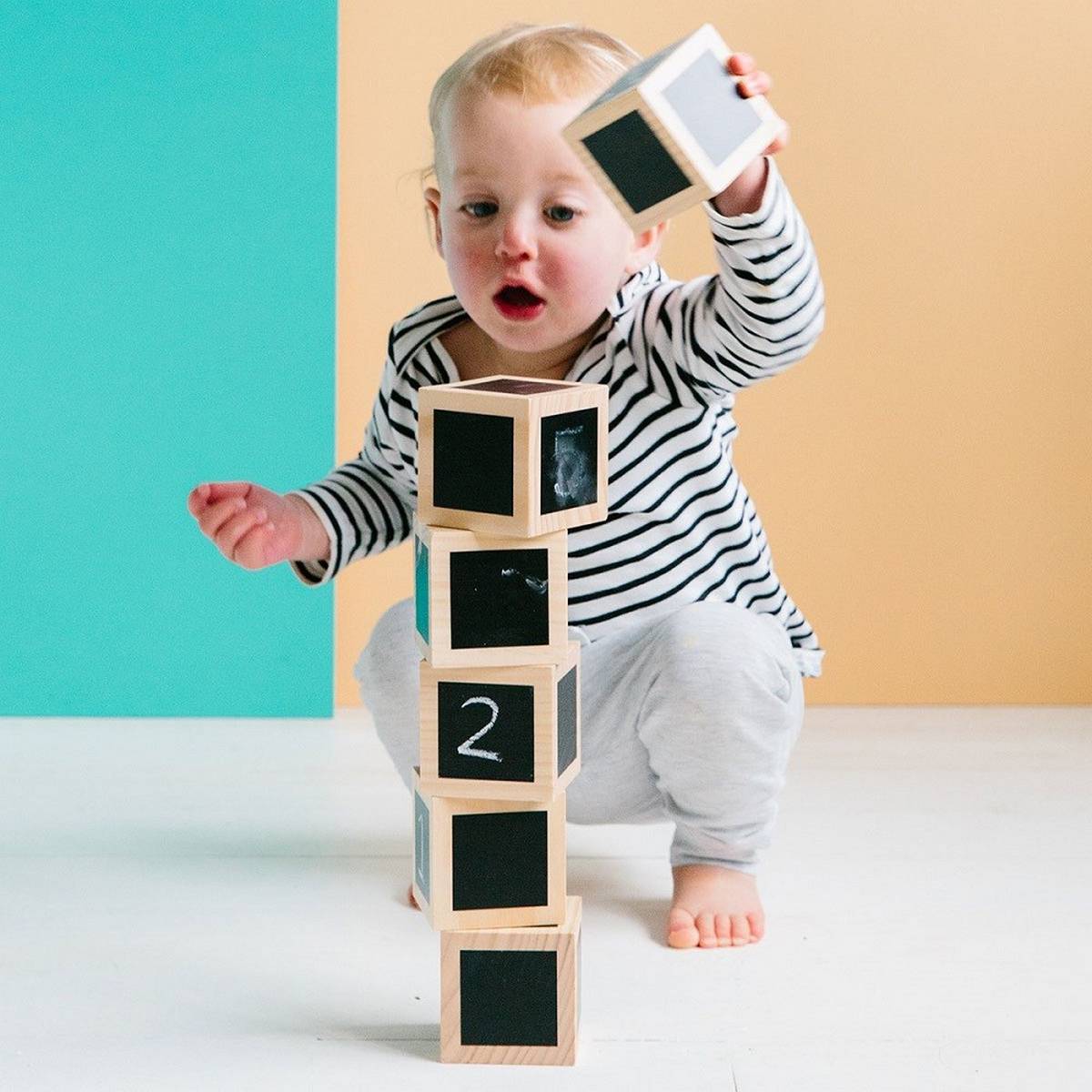 Fun With Chalk Wooden Cubes
