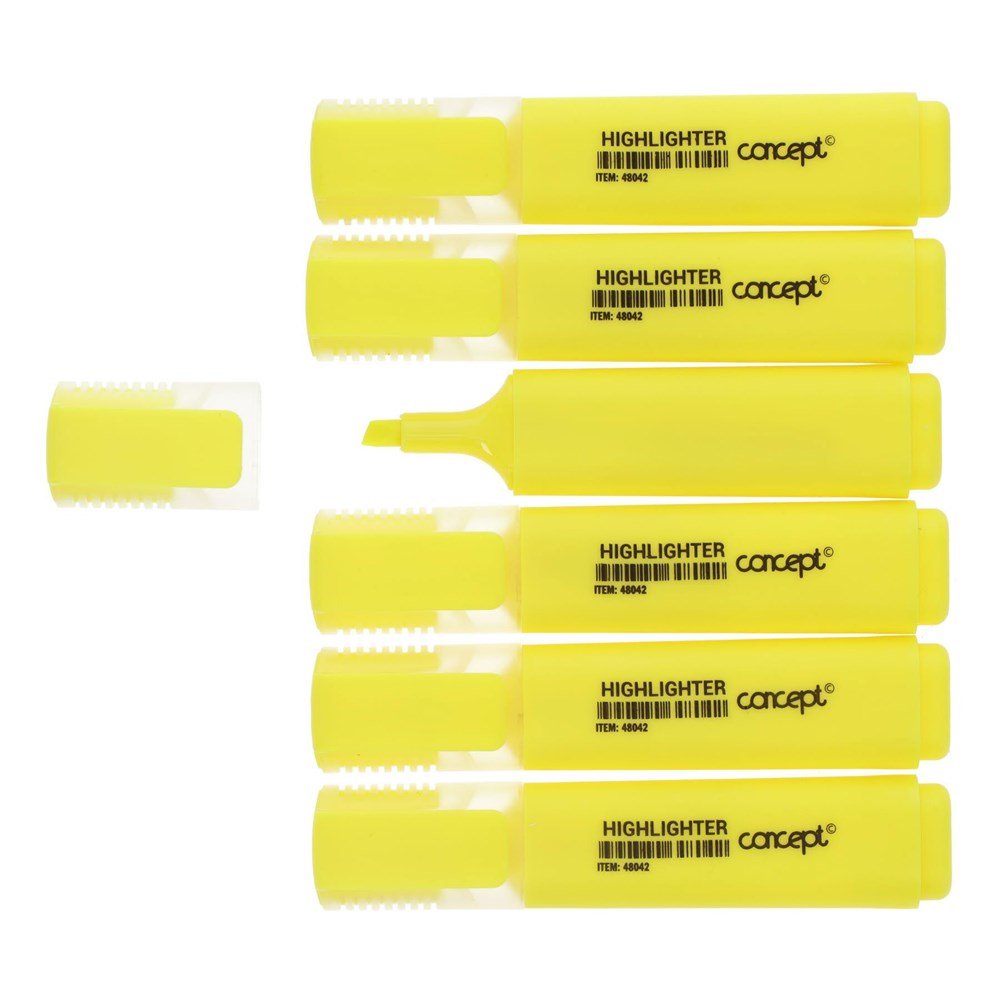 Fluorescent Highlighter - Yellow (Pack of 10) - ABC School Supplies