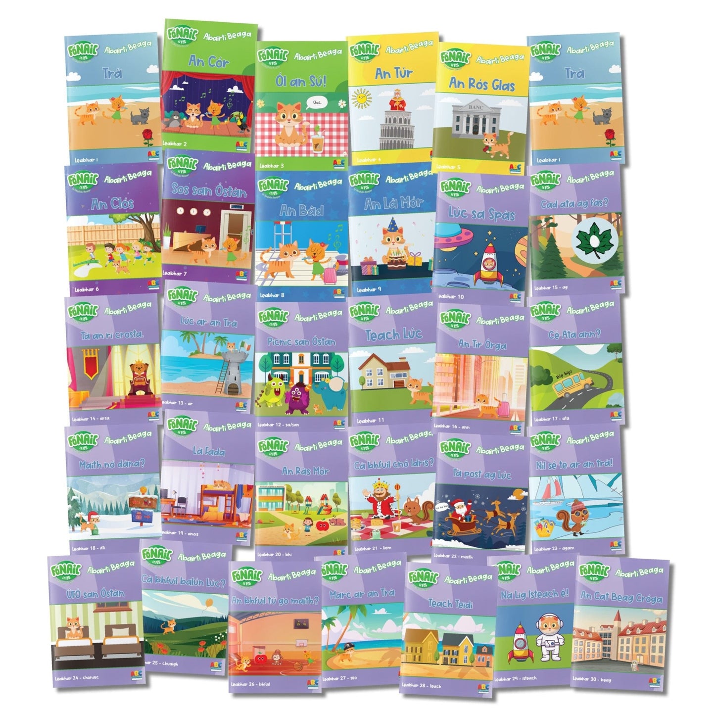 Fonaic Le Fis Abairtí Beaga Decodable Readers Complete Kit (30 Titles) - ABC School Supplies