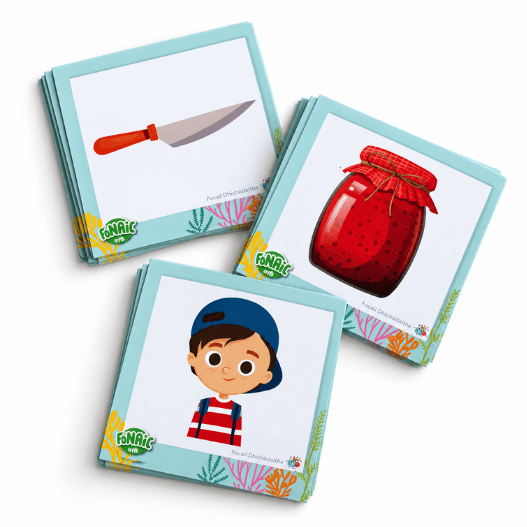 Fónaic le Fís Focail Dhíchódaithe Pictiúir Set Of 90 - ABC School Supplies