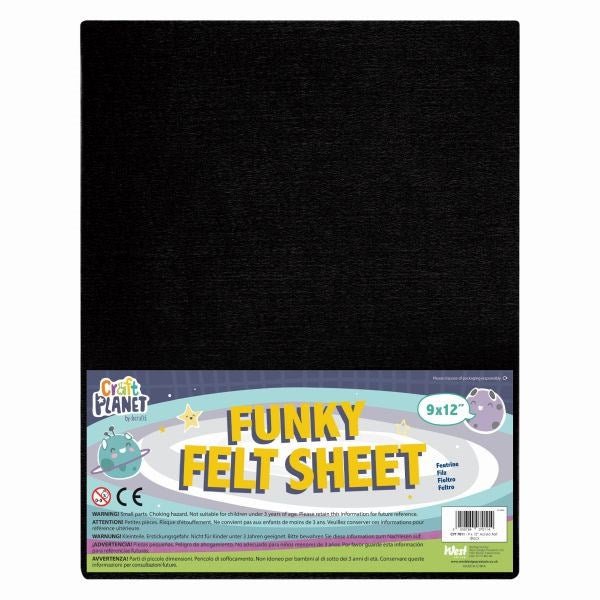 Funky Felt 9x12" Black - Pack of 24 - ABC School Supplies