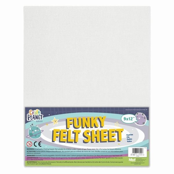 Funky Felt 9x12" White - Pack of 24 - ABC School Supplies