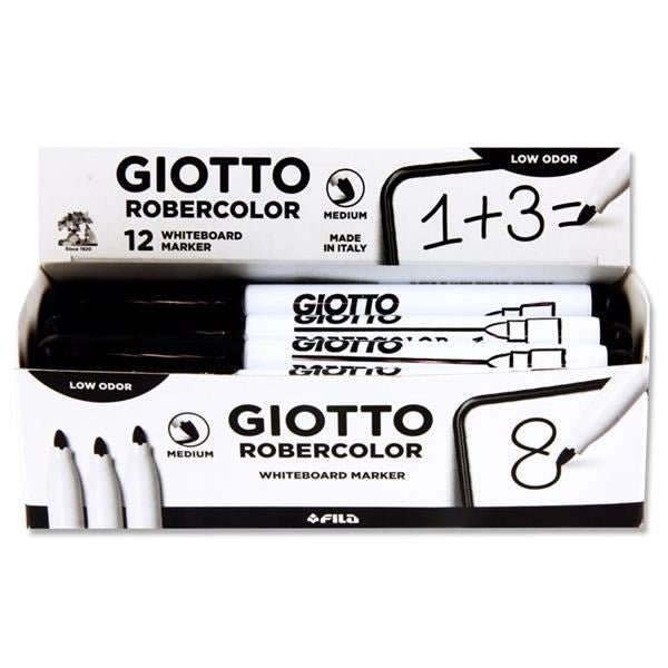 **Giotto Robercolor Bullet Point Whiteboard Marker - Black Pack Of 12 - ABC School Supplies