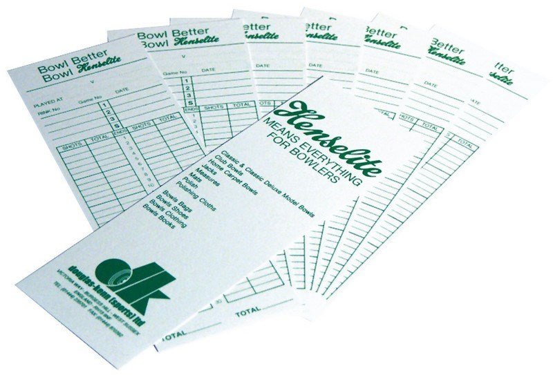 Henselite Bowls Score Cards (Pack Of 100) - ABC School Supplies