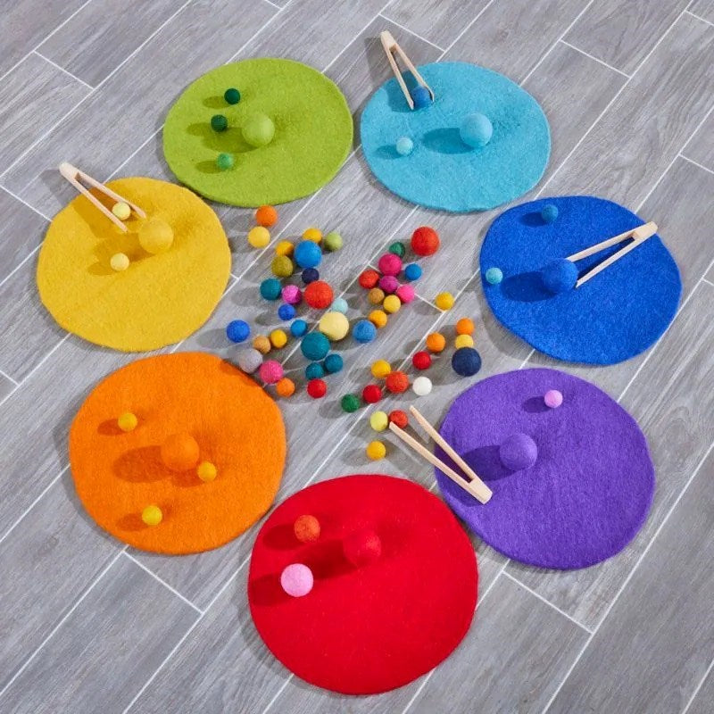 Cosy Feltalas Loose Parts Rainbow Mats