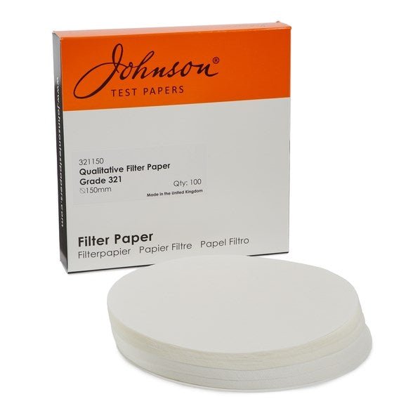Johnson Wet Strengthened Medium Flow Filter Papers 150Mm Diameter - Pack Of 100 - ABC School Supplies
