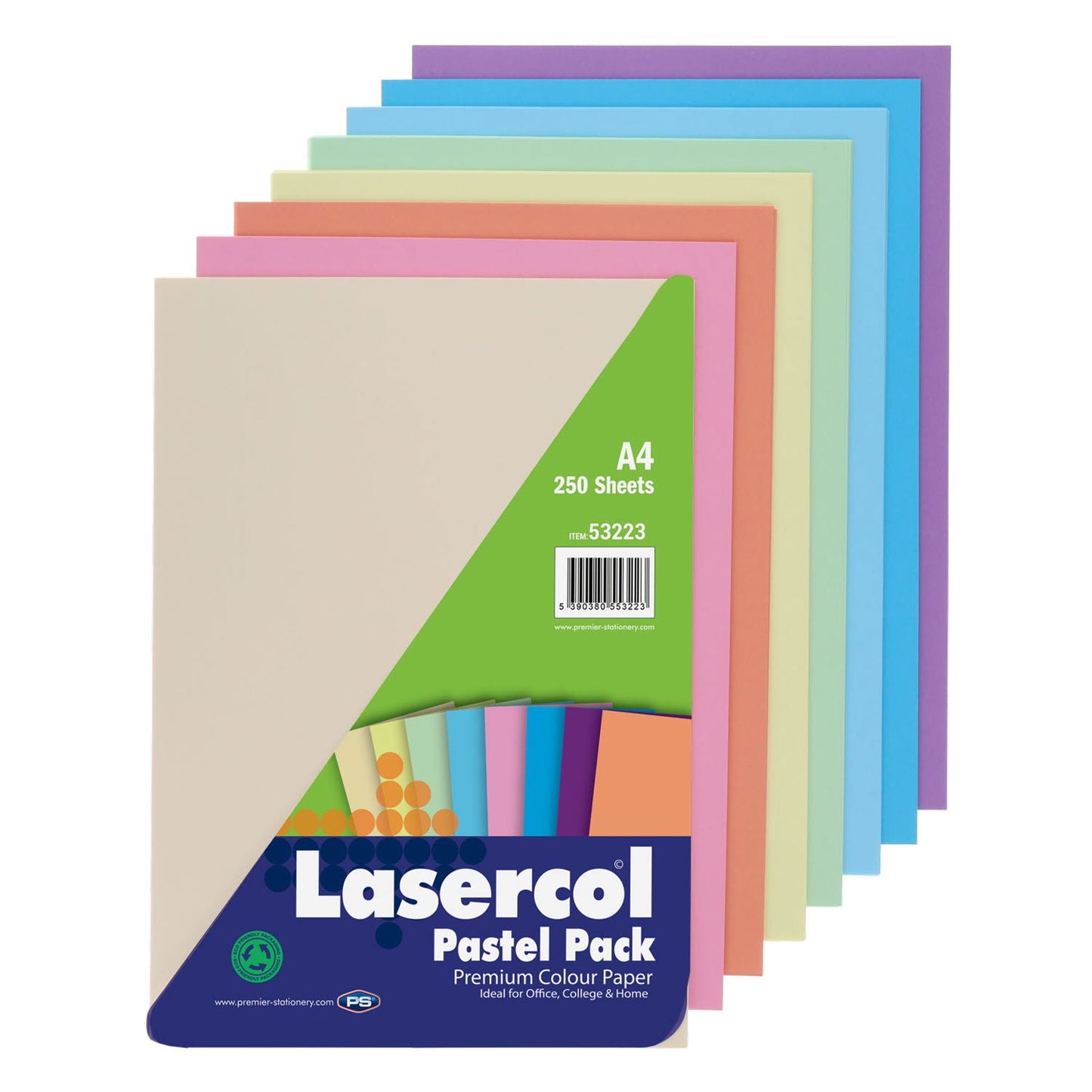 Lasercol A4 80Gsm Colour Paper 250 Sheets - Pastel - ABC School Supplies