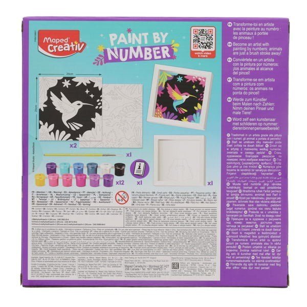 Maped Creativ 16 Piece Paint By Numbers Set - Leopard/Bird - ABC School Supplies