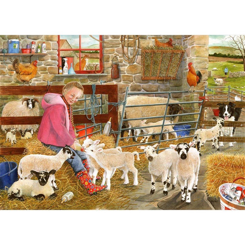 Mary's Little Lambs - BIG 500 Piece Jigsaw Puzzle - ABC School Supplies