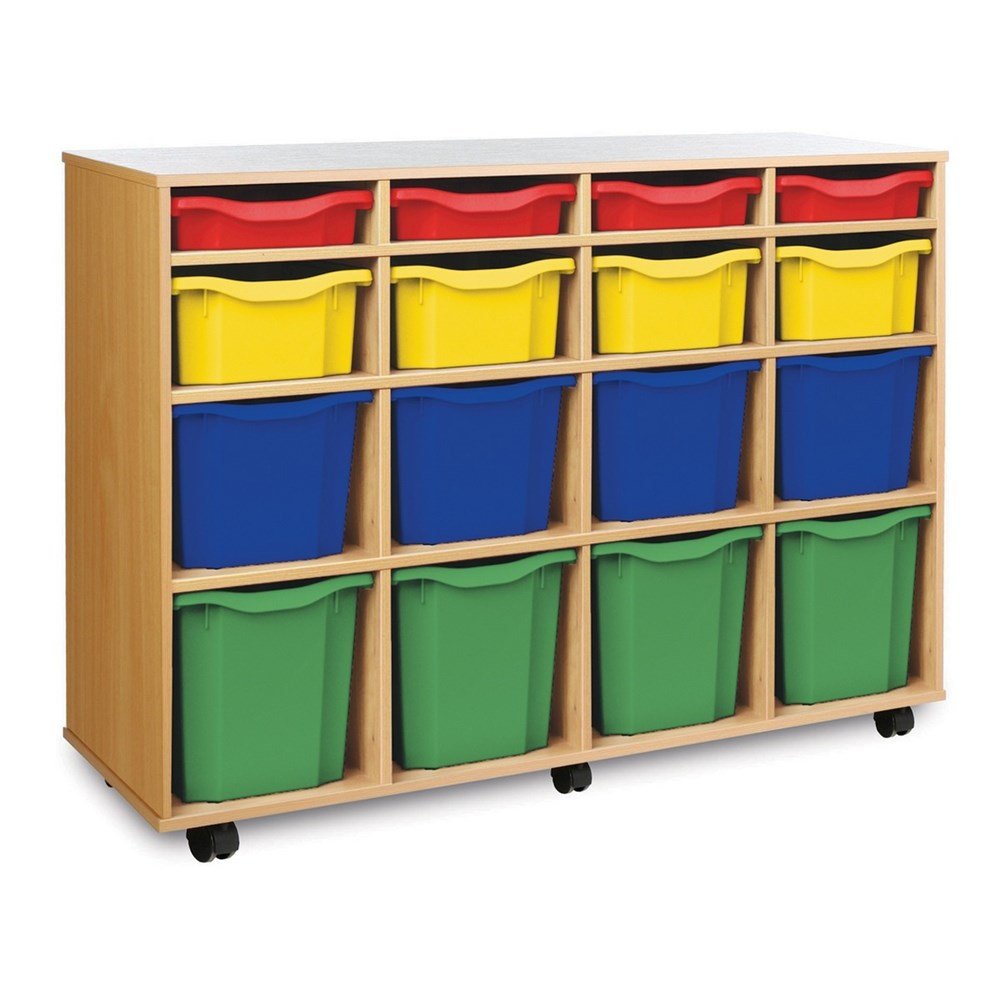 Monarch 4 Single, 4 Double, 4 Triple, and 4 Quad Trays Variety Tray Storage Unit - ABC School Supplies