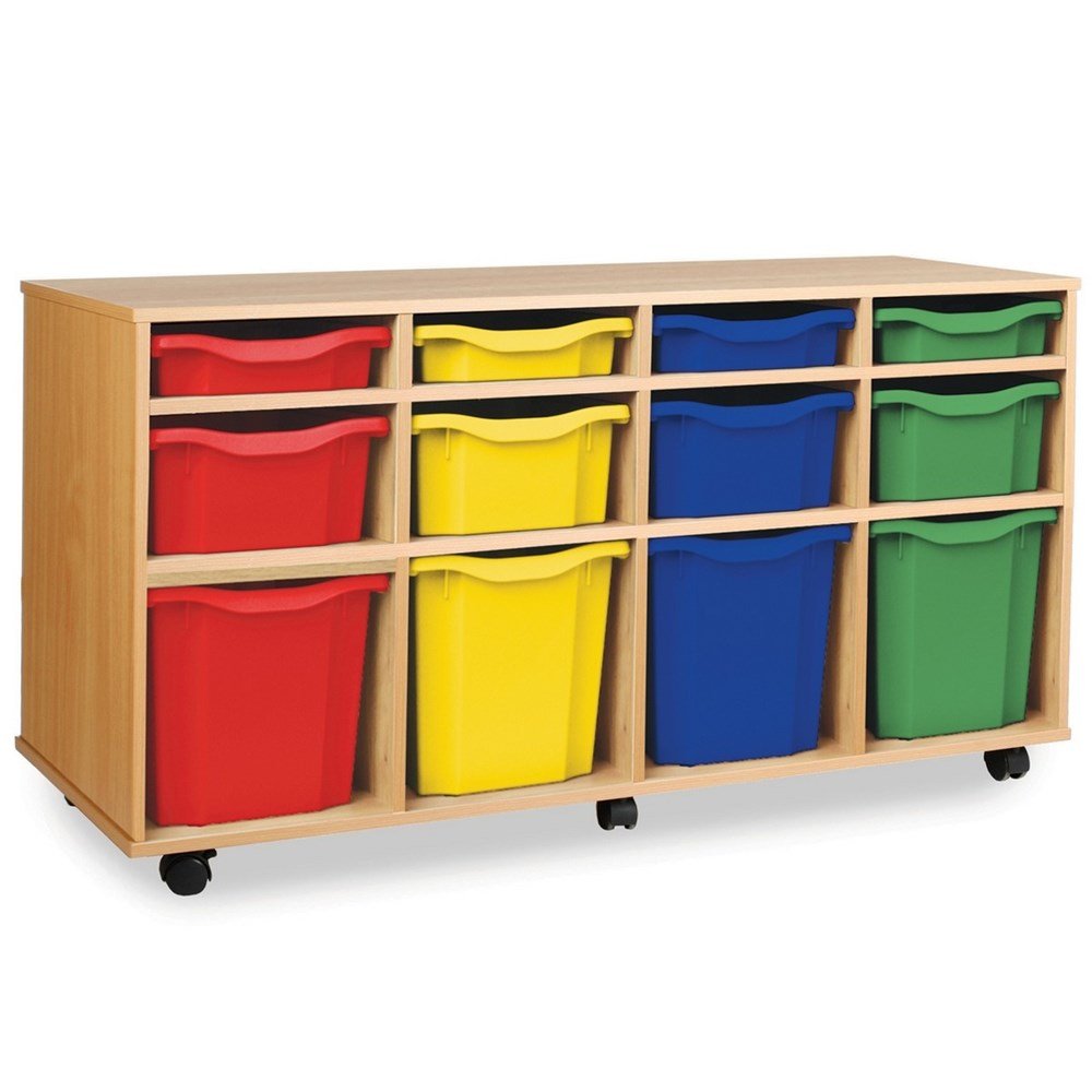 Monarch 4 Single, 4 Double, and 4 Quad Trays Variety Tray Storage Unit - ABC School Supplies