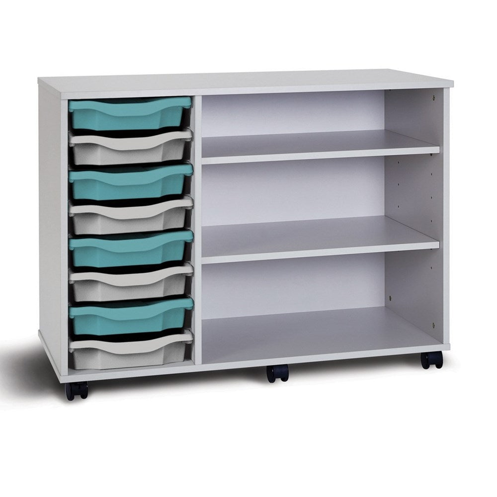 Monarch Mobile 8 Tray Single Tray Storage Unit with 2 Adjustable Shelves - ABC School Supplies