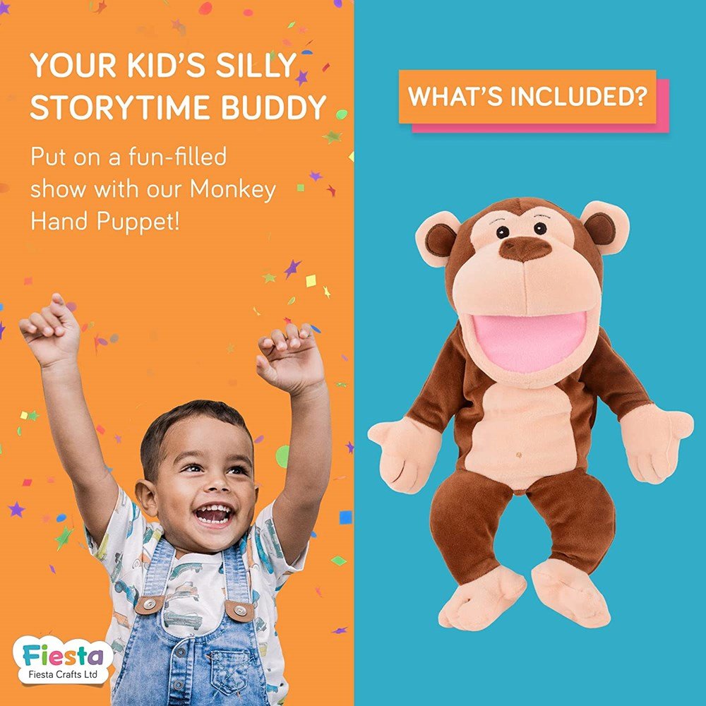 Monkey Hand Puppet With Moving Mouth - ABC School Supplies