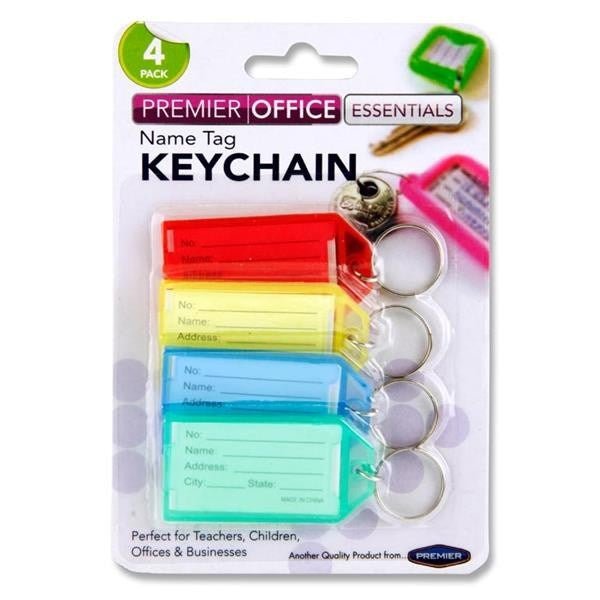 Name Tag Keychains Pack of 4 - ABC School Supplies