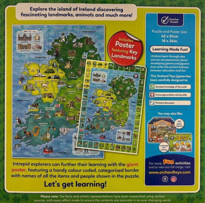 Orchard Toys Map of Ireland Jigsaw Puzzle and Poster - ABC School Supplies