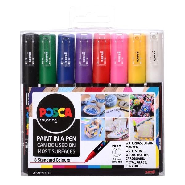 Paint Marker Extra Fine Tip Pack of 8 Assorted - ABC School Supplies
