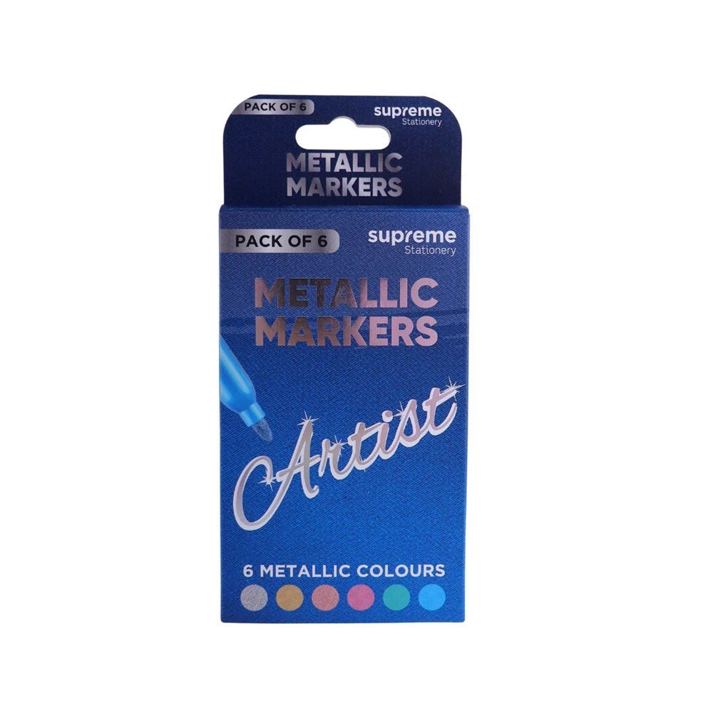 Permanent Markers – Metallic Set of 6 - ABC School Supplies