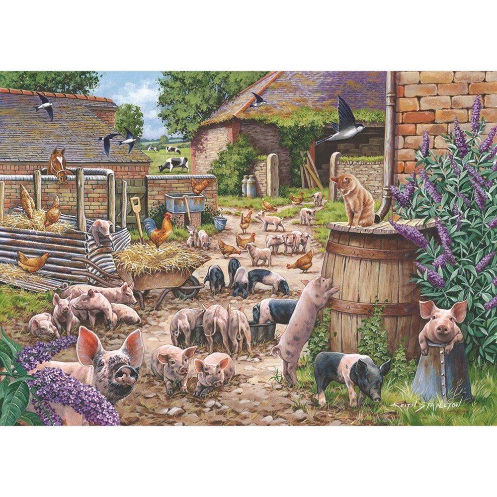 Piglet Pandemonium - BIG 250 Piece Jigsaw Puzzle - ABC School Supplies