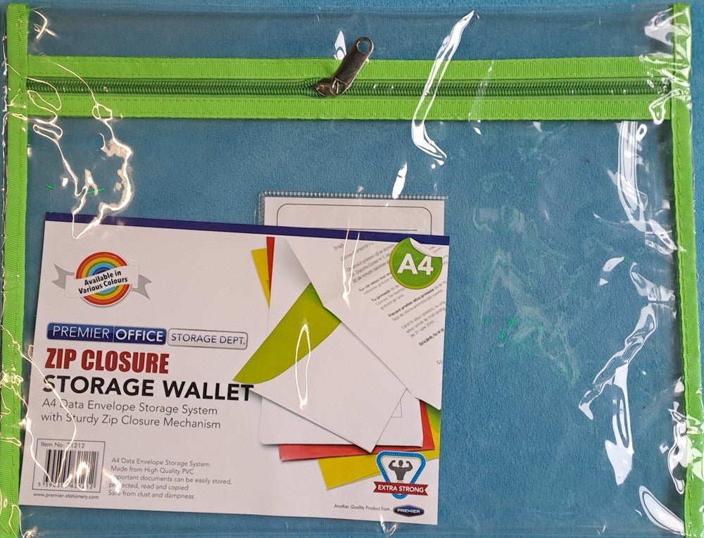 **Premier Office A4 Zip Closure Storage Wallet - ABC School Supplies