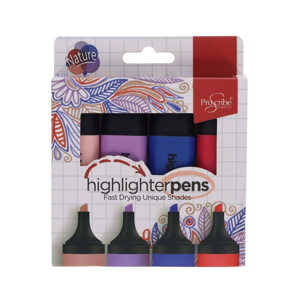 ProScribe Highlighter Markers Pack of 4 - ABC School Supplies
