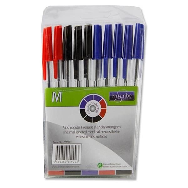 ProScribe Wallet 10 Asst Ballpens - ABC School Supplies