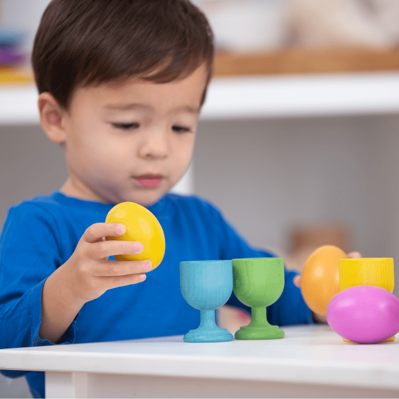 Rainbow Wooden Eggs Pack of 7 - ABC School Supplies