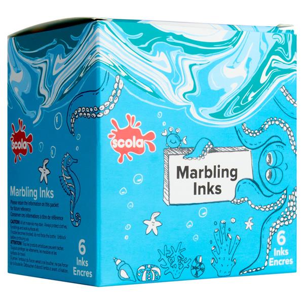 Scola Marbling Ink Assorted Box of 6 - ABC School Supplies