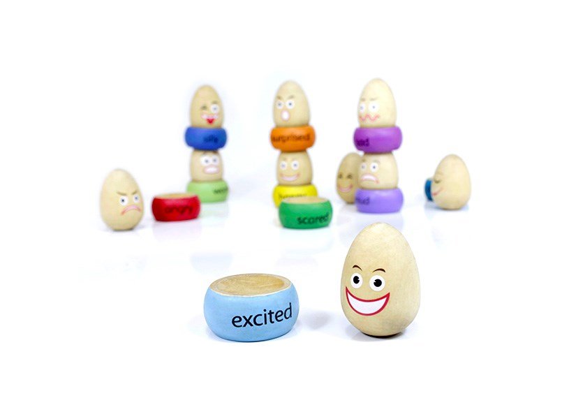 Set Of 10 Wooden Emotions Eggs - ABC School Supplies