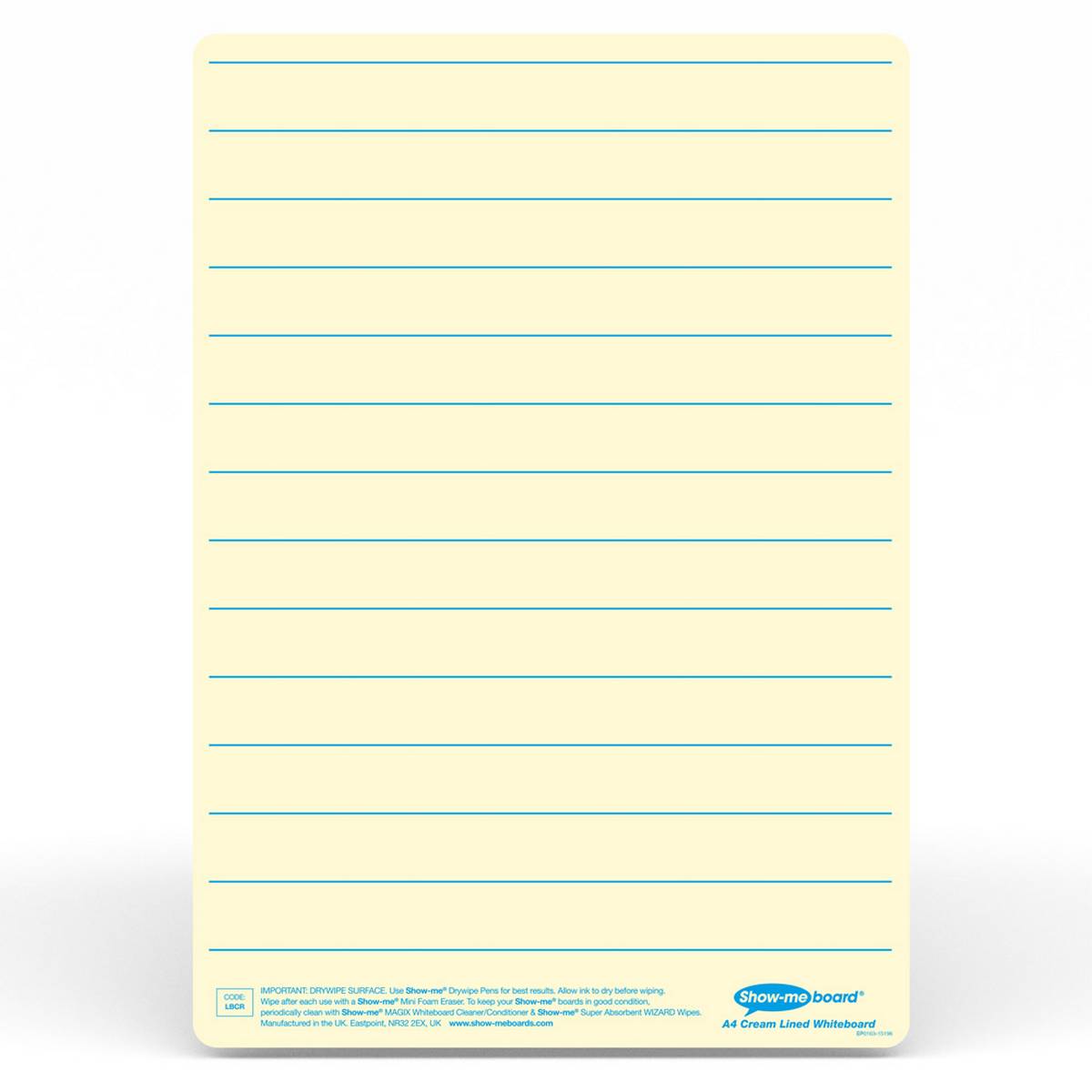 Show - Me Tinted Drywipe Board - Lined/Plain - Cream - ABC School Supplies