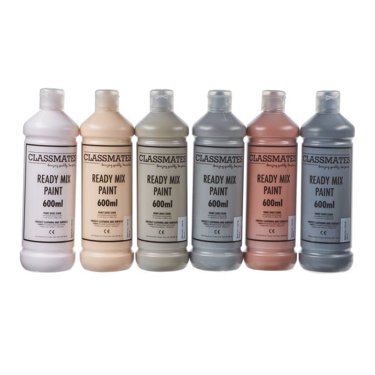 Skin Colour Ready Mix Paint 6x500ml - ABC School Supplies