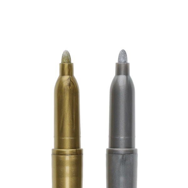 Smooth Permanent Metallic Markers Gold and Silver - Pack of 2 - ABC School Supplies