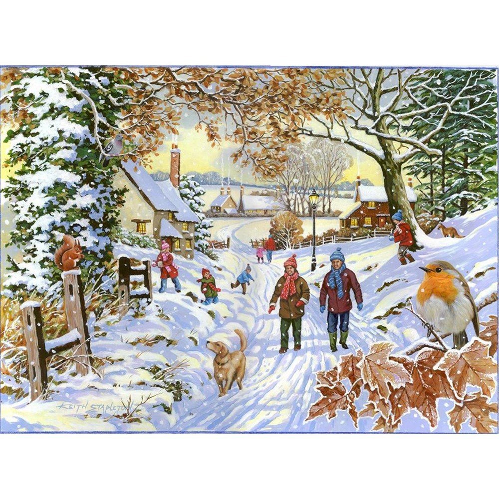Snowy Walk - BIG 500 Piece Jigsaw Puzzle - ABC School Supplies